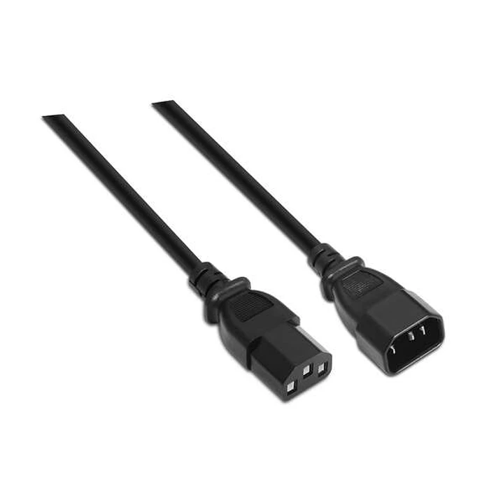Aisens Cable Alimentacion CPU - C13/H-C14/M - 1.5m - 100% Cobre Puro AWG18 - Color Negro 1