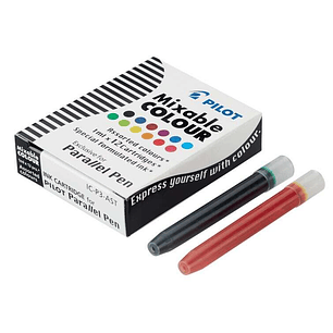 Pilot Pack de 12 Recargas para Pluma Estilografica Parallel - Capacidad 1ml - Colores Surtidos