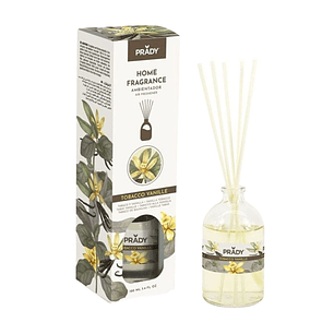 Prady Ambientador Mikado Tobacco Vanille - Frasco de Cristal 100 ml y Varitas Difusoras