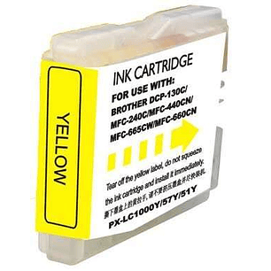 Brother LC1000XL/LC970XL Amarillo Cartucho de Tinta Generico - Reemplaza LC1000Y/LC970Y