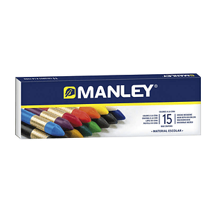 Manley Pack de 15 Ceras Blandas de Trazo Suave - Ideal para Gran Variedad de Tecnicas y Aplicaciones - Fabricacion Artesanal - Amplia Gama de Colores 