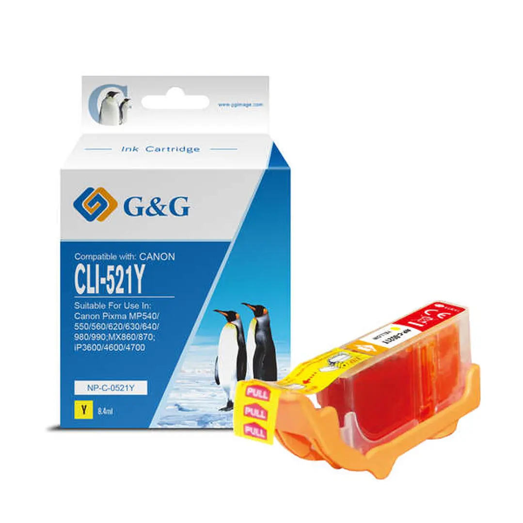 G&G Canon CLI521 Amarillo Cartucho de Tinta Generico - Reemplaza 2936B001 1