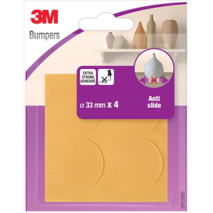 3M Pack de 4 Almohadillas Adhesivas Antideslizamiento - 33mm de Diametro - Color Transparente