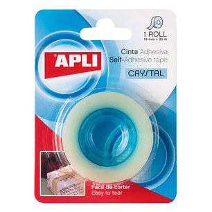 Apli Cinta Adhesiva Crystal - 19mm x 33m - Transparente y Resistente