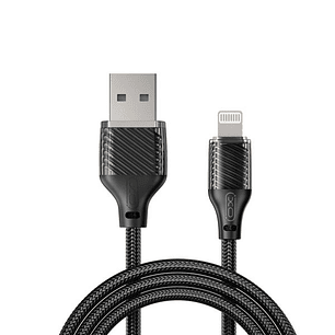 XO Cable USB-A Macho a Lightning - Carga y Transmision de Datos Alta Velocidad - 6A - 1m - Color Negro