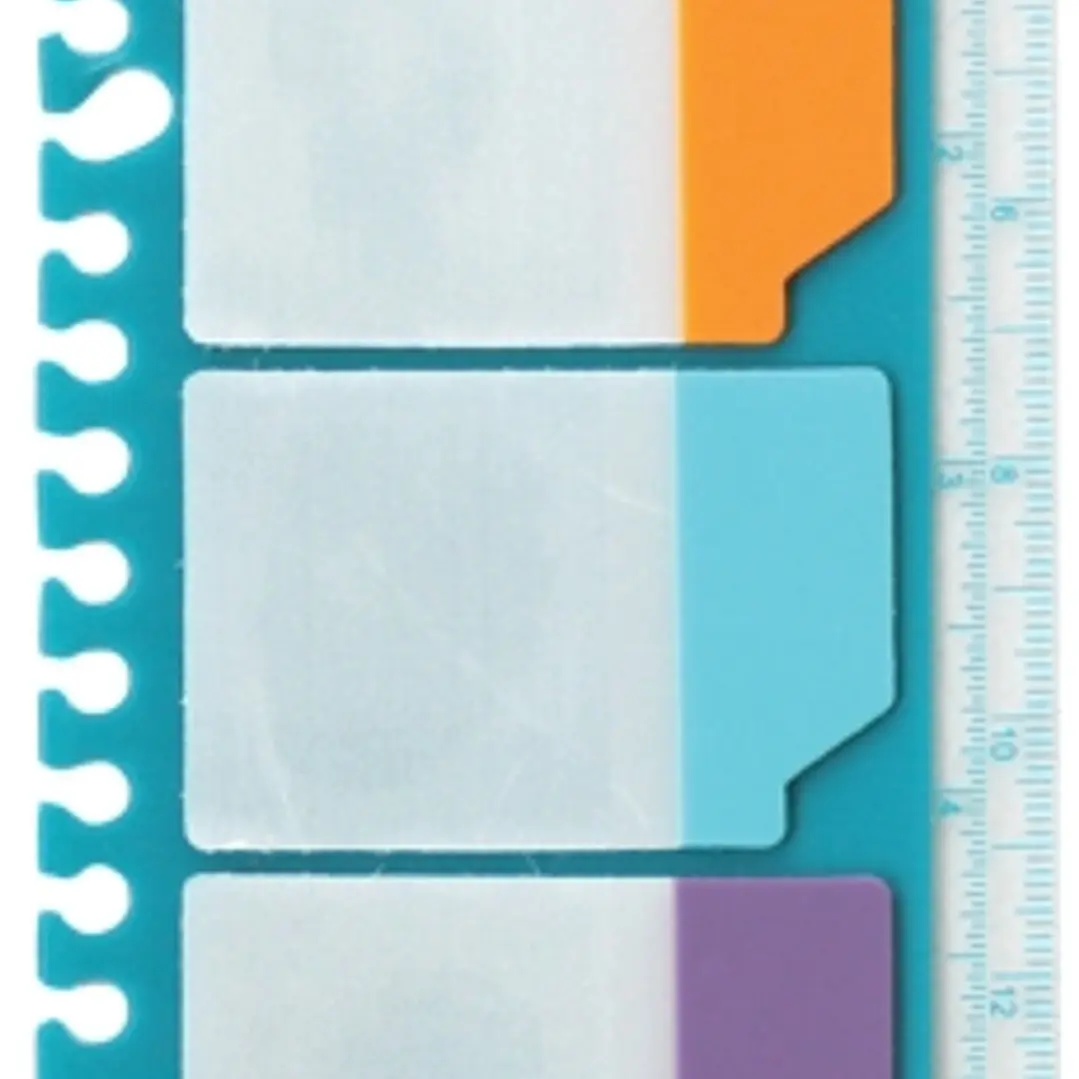 Oxford Regla con Indices Adhesivos Removibles - Medida 30cm - Indices Removibles - Ideal para Marcar Paginas 1