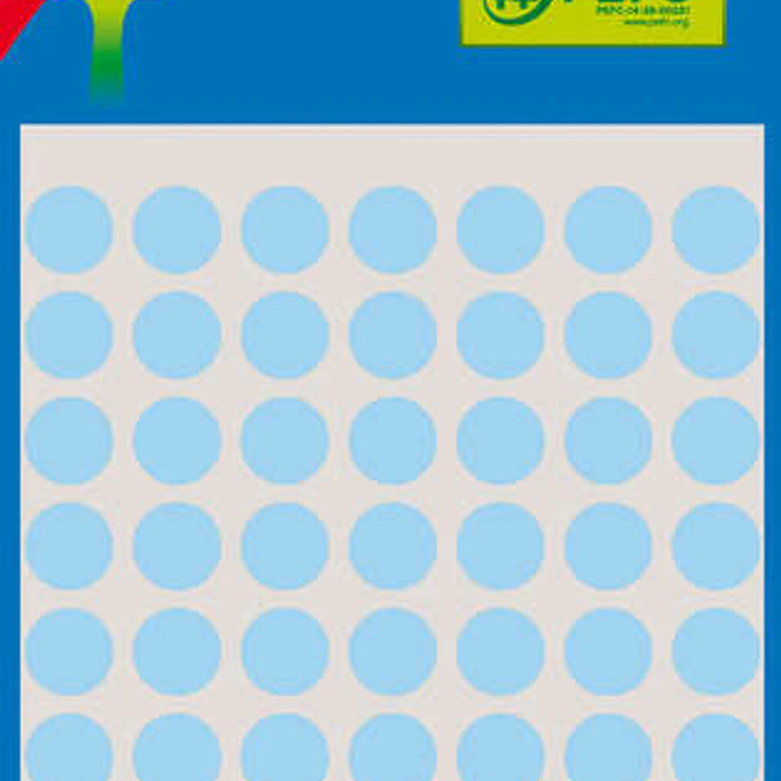 Apli Minibolsa de 315 Etiquetas Redondas Ø 10mm - 5 Hojas por 63 Etiquetas - Adhesivo Permanente - Color Azul 1
