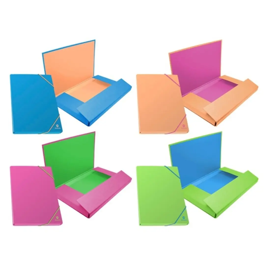 Bismark Carpeta para Proyectos - Lomo de 30mm - Fabricada en Carton - Cierre con Gomas - Colores Neon Surtidos 1