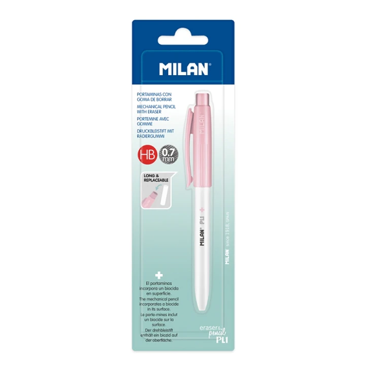 Milan Pl1 + Portaminas 0.7mm - Superficie Antibacteriana - Color Rosa 1