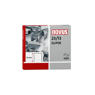 Novus 23/13 Super Caja de 1000 Grapas 23/13 Galvanizadas para Grapadoras de Gruesos
