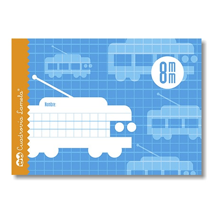 Lamela Libreta Grapada con 16 Hojas de 70g/m2 con Margen - Formato Cuarto - Pauta Cuadrovia de 8mm - Cubierta de Cartoncillo Plastificado - Papel Offs 1