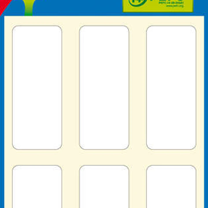 Apli Pack de 36 Etiquetas 20x50mm - 6 Hojas por 6 Etiquetas - Adhesivo Permanente - Cantos Romos - Color Blanco 1
