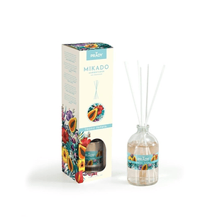 Prady Ambientador Mikado Tropic Papaya - Frasco de Cristal 100 ml y Varitas Difusoras