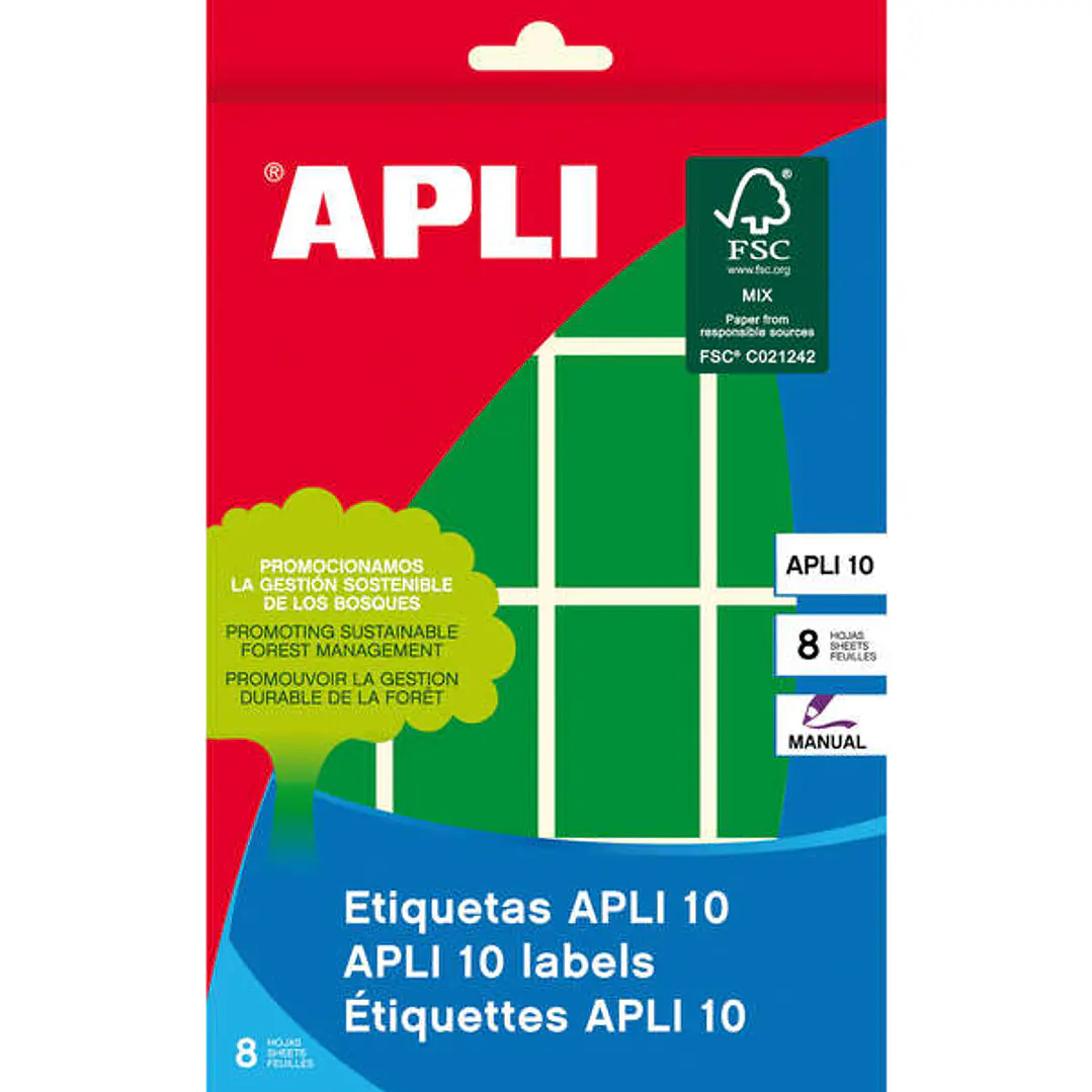 Apli Etiquetas 10 Verdes 25 x 40mm 8 Hojas 1