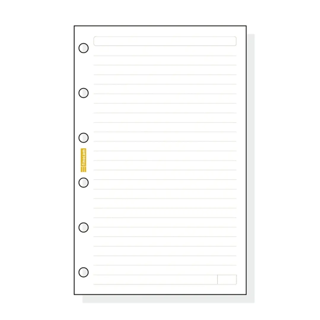 Finocam C241 Recambio para Agendas Classic - Lineas Guia - Formato 602 - 73x114x5mm - Color Blanco 1