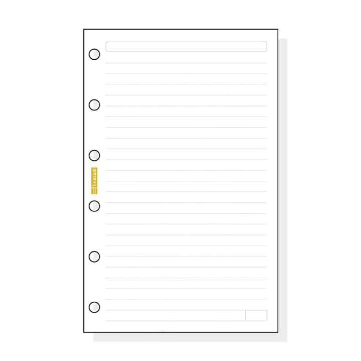 Finocam C241 Recambio para Agendas Classic - Lineas Guia - Formato 602 - 73x114x5mm - Color Blanco 1