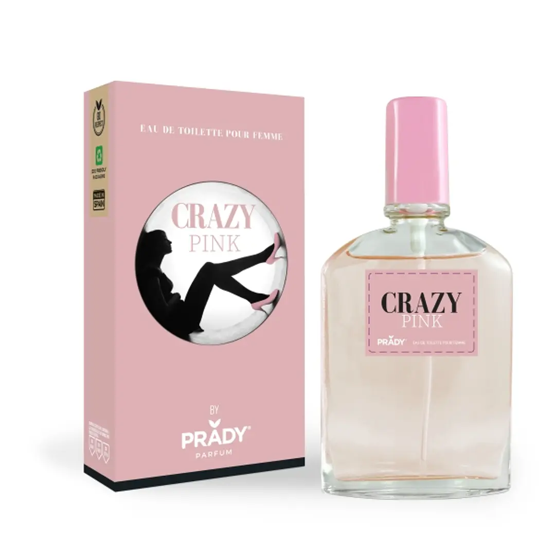 Prady Colonia de Mujer Crazy Pink - Frasco de 90 ml - Spray Pulverizador 1