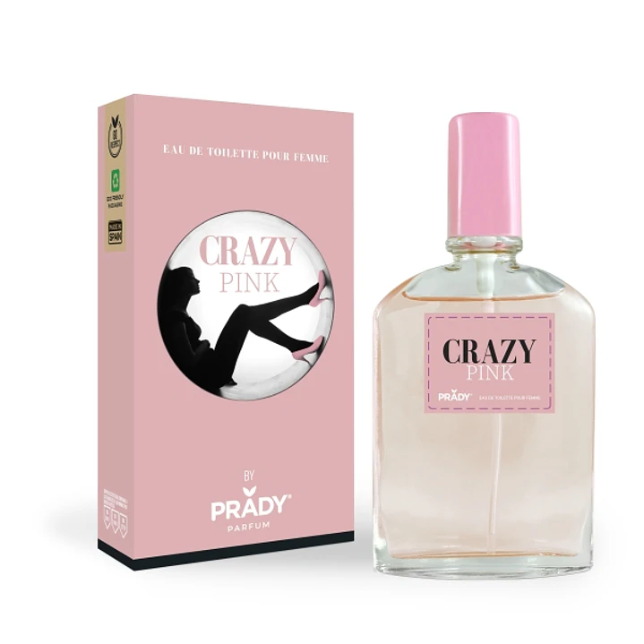 Prady Colonia de Mujer Crazy Pink - Frasco de 90 ml - Spray Pulverizador 1