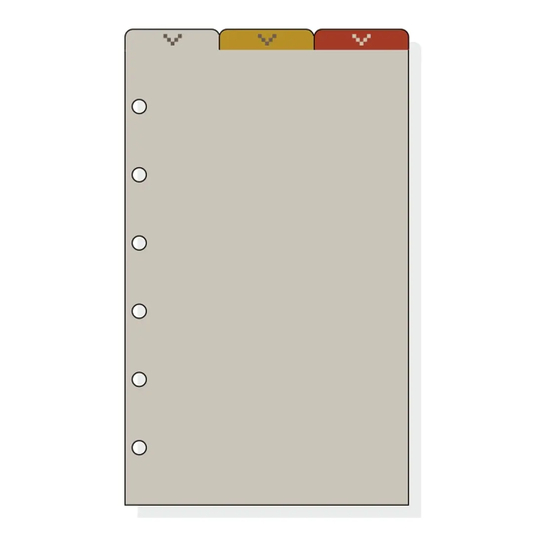 Finocam C362 Separadores Superiores para Agendas Classic - 3 Solapas - Formato 603 - 79x137x2mm - PVC - Color Marron 1
