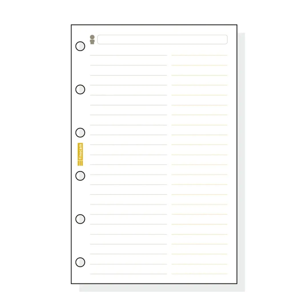 Finocam C254 Recambio Telefonico para Agendas Classic - Formato 602 - 73x114x5mm - Color Blanco 1