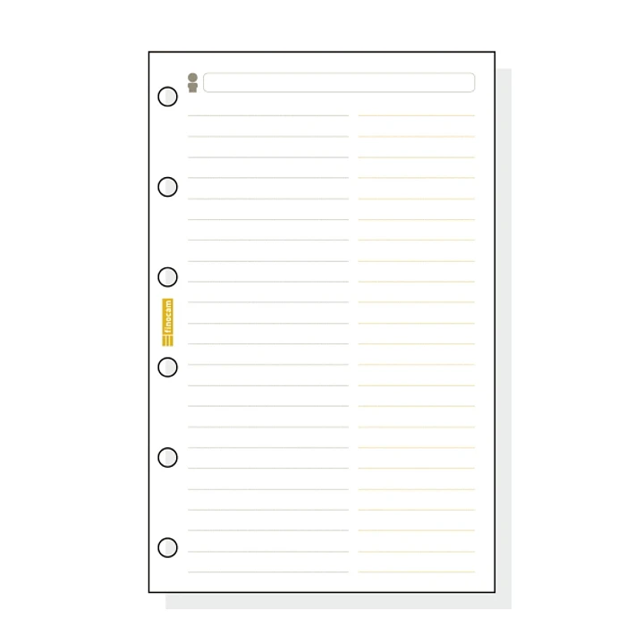 Finocam C254 Recambio Telefonico para Agendas Classic - Formato 602 - 73x114x5mm - Color Blanco 1