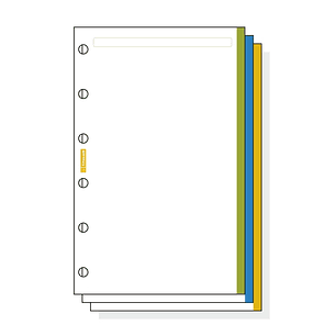 Finocam C245 Notas de Recambio para Agendas Classic - Liso con Banda de Color - Formato 602 - 73x114x5mm - Color Blanco
