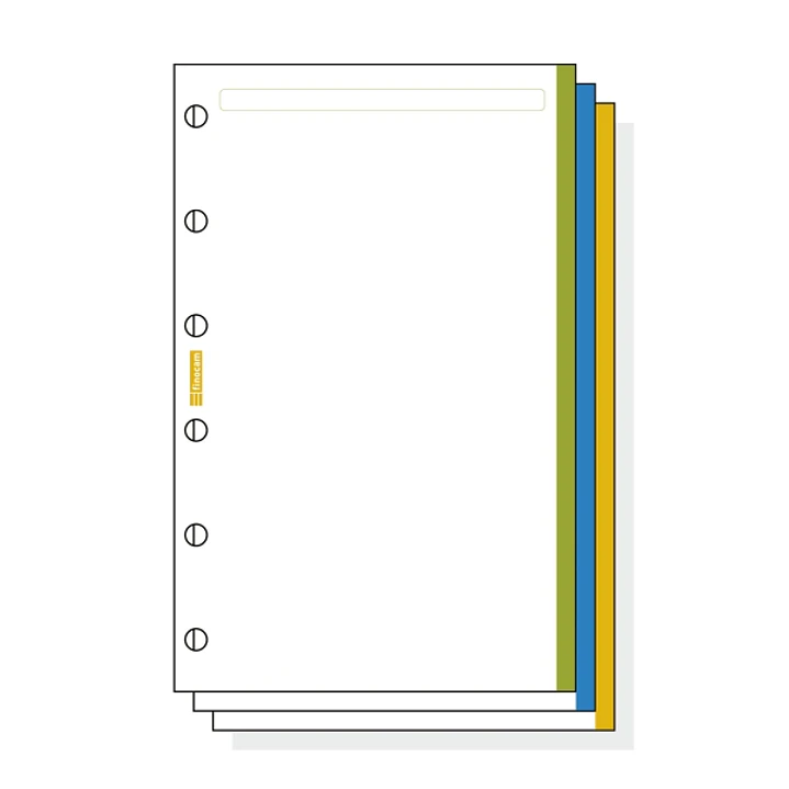 Finocam C245 Notas de Recambio para Agendas Classic - Liso con Banda de Color - Formato 602 - 73x114x5mm - Color Blanco 1