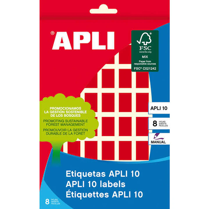 Apli Etiquetas 10 Rojas 12 x 18mm 8 Hojas 1