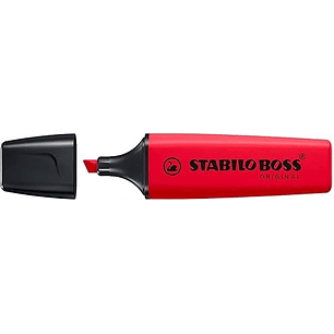 Stabilo Boss 70 Rotulador Marcador Fluorescente - Trazo entre 2 y 5mm - Recargable - Tinta con Base de Agua - Color Rojo Real