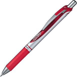 Pentel Energel Boligrafo de Bola Retractil Tinta Gel - Punta 0.7mm - Trazo 0.35mm - Recargable - Grip de Agarre - Clip de Metal - 54% de Materiales Re