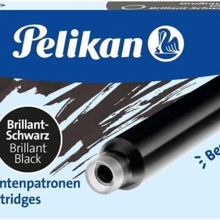 Pelikan 4001 GTP/5 Pack de 5 Cartuchos Largos - Tinta de Alta Calidad - Compatible con Plumas Estilograficas - Color Negro 1