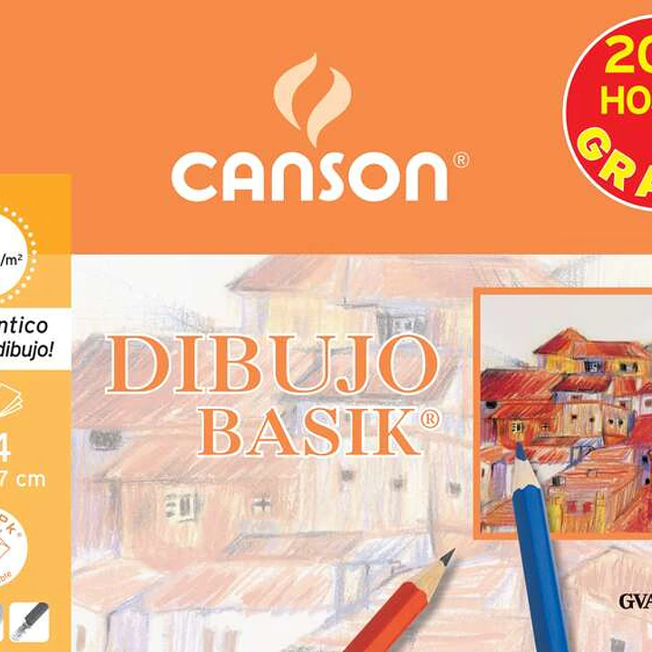 Canson Minipack de 10 Hojas de Dibujo Basik Liso 21x29.7 130g - 20% Hojas Gratis - Color Blanco 1