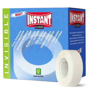 Instant Classic Cinta Adhesiva Invisible 19mm x 33m - Gran Resistencia - Facil de Cortar