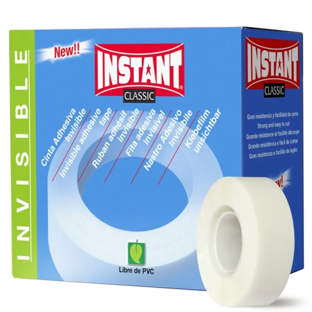 Instant Classic Cinta Adhesiva Invisible 19mm x 33m - Gran Resistencia - Facil de Cortar 1