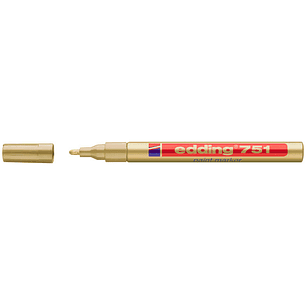 Edding 751 Rotulador Permanente - Punta Redonda - Trazo entre 1 y 2 mm. - Tinta Opaca - Secado Rapido - Color Oro