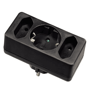 Hama Regleta de Pared con 3 Tomas - 1x Schuko - 2x Tipo C - Color Negro