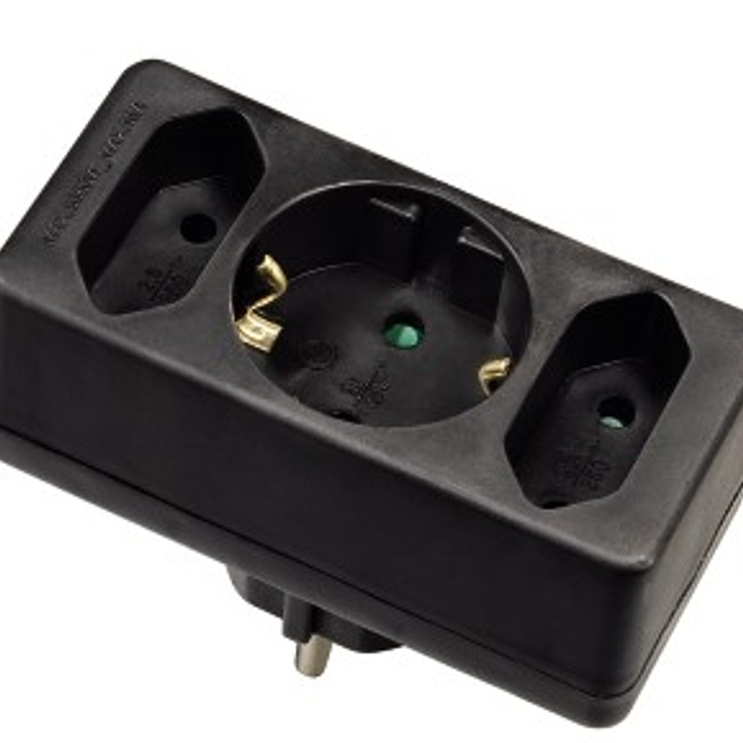 Hama Regleta de Pared con 3 Tomas - 1x Schuko - 2x Tipo C - Color Negro 1