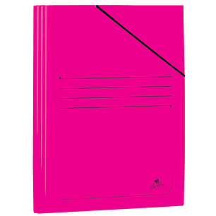 Mariola Carpeta de Carton Plastificado Folio 500gr/m2 - Medidas 34x25cm - Cierre con Goma Elastica - Color Fucsia