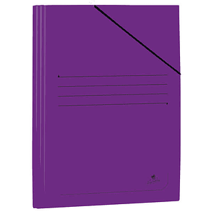 Mariola Carpeta de Carton Plastificado Folio 500gr/m2 - Medidas 34x25cm - Cierre con Goma Elastica - Color Violeta