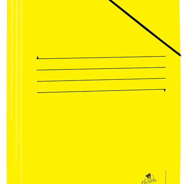 Mariola Carpeta de Carton Plastificado Folio 500gr/m2 - Medidas 34x25cm - Cierre con Goma Elastica - Color Amarillo 1