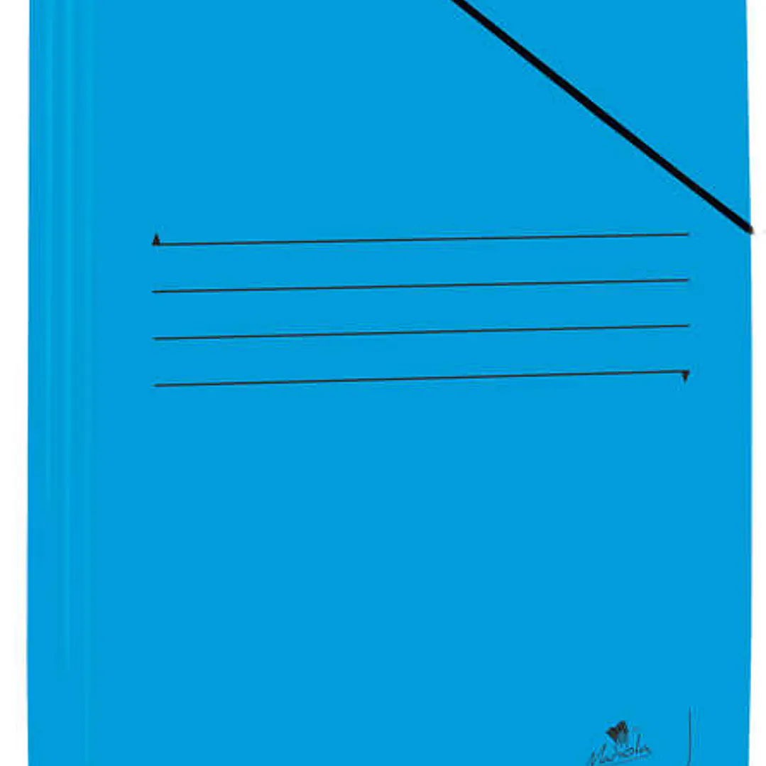 Mariola Carpeta de Carton Plastificado Folio 500gr/m2 - Medidas 34x25cm - Cierre con Goma Elastica - Color Azul 1