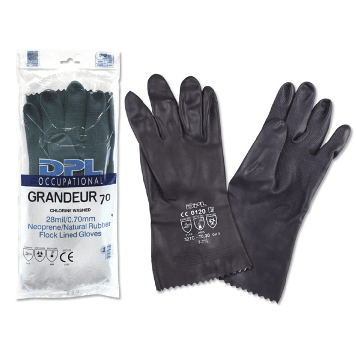 DPL Occupational Grandeur Guantes Industriales Talla 10-10 1/2 - Flocados - Espesor en Palma de 0,7mm - Industria Quimica, Pesada y de Mantenimiento e 1