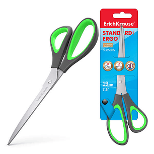 Erichkrause Tijeras Standard+ Ergo - Cuchillas de Acero Inoxidable - Afilado Doble Avanzado - Resistente a La Corrosion - Mangos Ergonomicos - Color V
