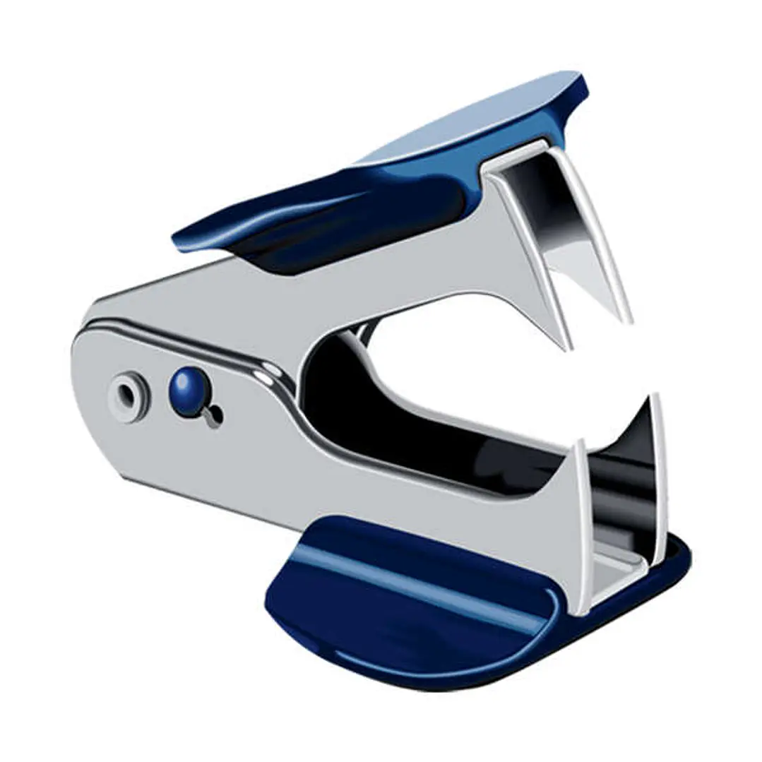 Dohe Quitagrapas Tipo Pinza - Cuerpo Metalico - Empuñadura de Plastico - Cierre de Seguridad - Color Azul 1