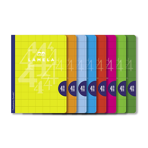 Lamela Pack de 10 Libretas Grapadas con 50 Hojas de 90g/m2 con Margen - Formato A4 - Pauta Cuadrovia de 4mm - Cubierta de Cartoncillo Plastificado - P