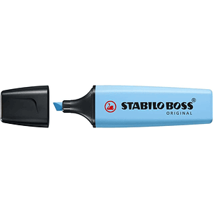 Stabilo Boss 70 Pastel Marcador Fluorescente - Trazo entre 2 y 5mm - Recargable - Tinta con Base de Agua - Color Azul Ventoso