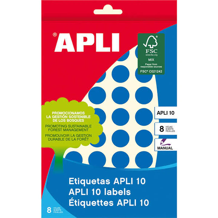 Apli Etiquetas 10 Azules Ø 16mm 8 Hojas 1