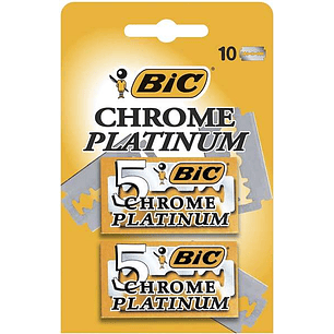 Bic Chrome Platinum Pack de 2 Cajas de 5 Hojas de Afeitar Doble Filo