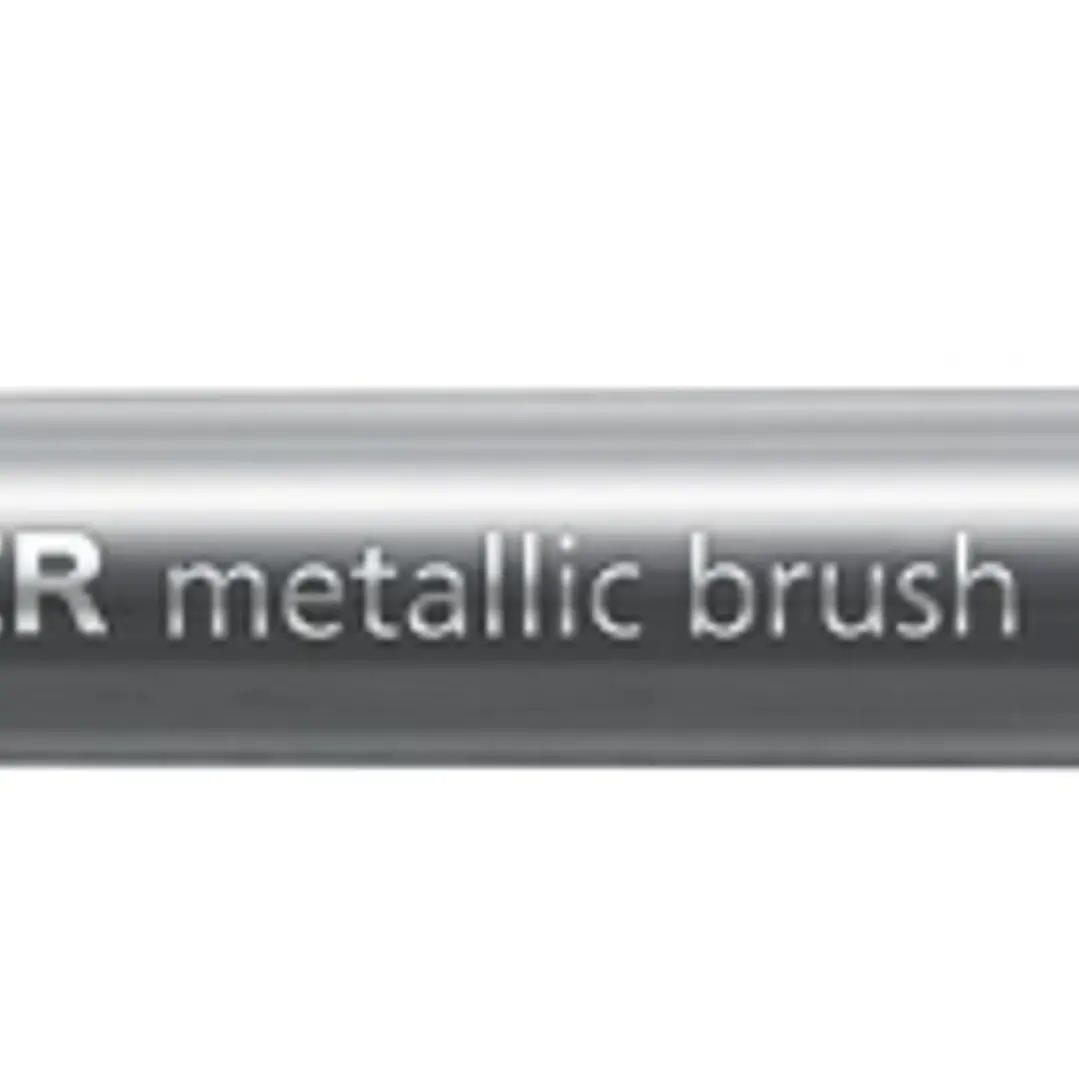 Staedtler Metallic Brush Rotulador Punta Pincel - Trazo 1 - 6mm Aprox - Tinta Base de Agua - Color Plata 1