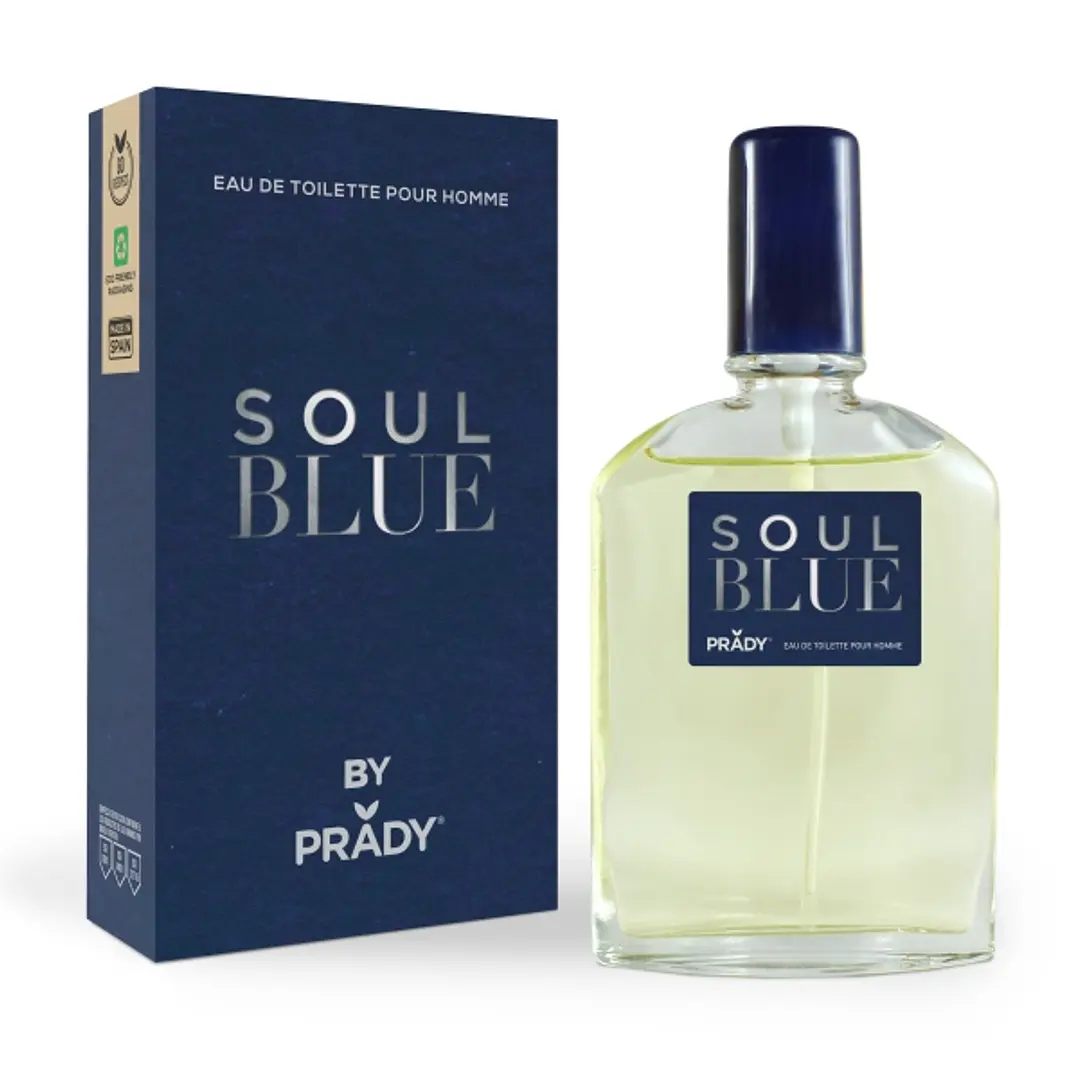 Prady Colonia de Hombre Soul Blue - Frasco de 90 ml - Spray Pulverizador 1